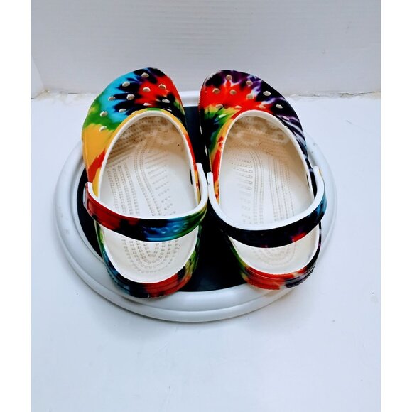 Tie-Dye Multicolor Crocs Clogs With Adjustable Strap  Size 9/11 - Picture 6 of 6